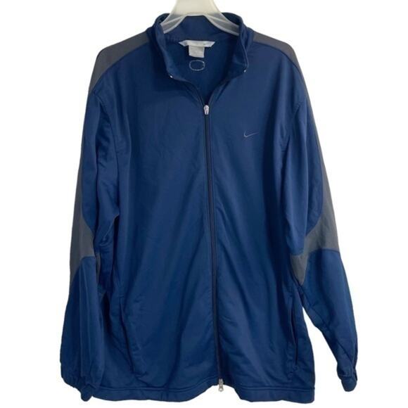 Nike Jacket Full Zip Athletic Lightweight Navy Gray Mens size XL - Picture 1 of 10